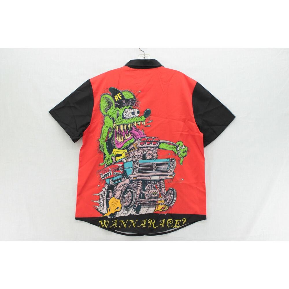 Daddyloco Shirt Mens Small Rat Fink Retro Hot Rod Vibrant Double Sided Graphic - Picture 3 of 6